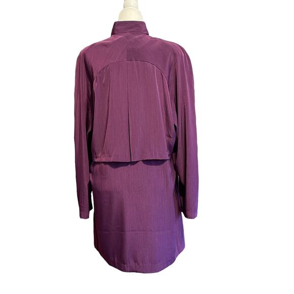 Susan Graver Quilted Trench Long Sleeve Duster Jacket Grape Large NWT - Picture 2 of 9